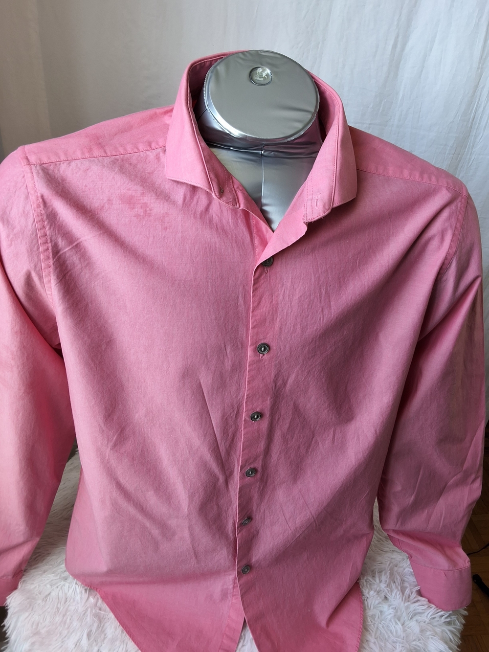 Kenneth Cole Slim Fit Dress Shirt – Men’s Pink Button Down Long Sleeve - Picture 2 of 8